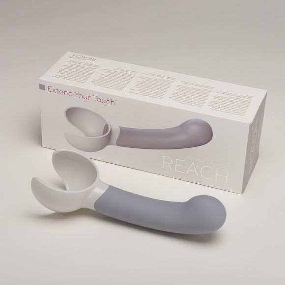 Серая насадка Reach для вибромассажёра Revel Body - 14 см. Серая насадка Reach для вибромассажёра Revel Body - 14 см.