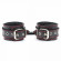 Черные наручники из натуральной кожи с красной строчкой