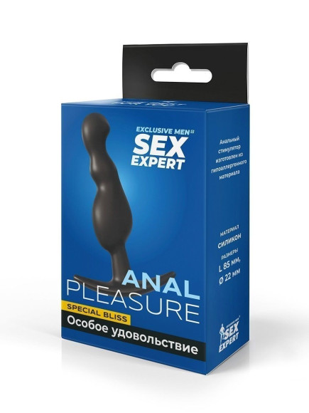 Черная фигурная анальная втулка - 8,5 см. Черная фигурная анальная втулка - 8,5 см.