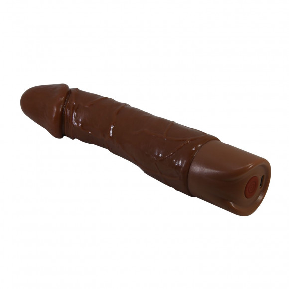 Коричневый реалистичный вибратор Jermaine - 19,5 см. Коричневый реалистичный вибратор Jermaine - 19,5 см.