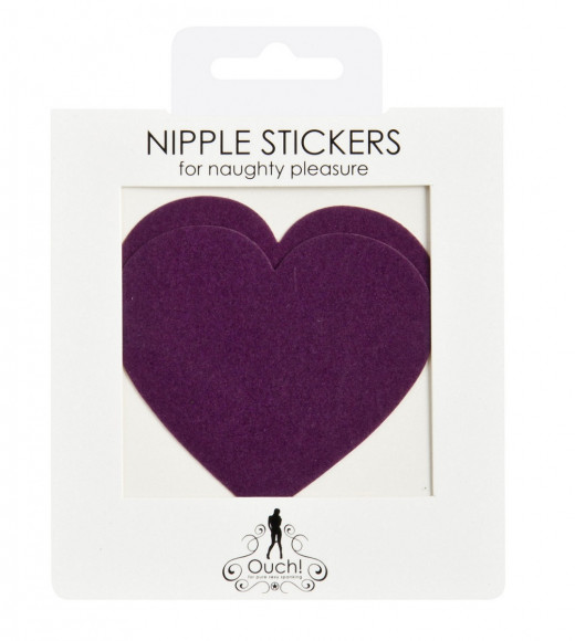Фиолетовые сердечки-наклейки для груди Фиолетовые сердечки-наклейки для груди
