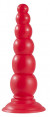 Красная анальная пробка-ёлочка MENZSTUFF BEADED PROBE - 16,5 см.