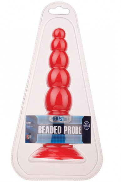 Красная анальная пробка-ёлочка MENZSTUFF BEADED PROBE - 16,5 см. Красная анальная пробка-ёлочка MENZSTUFF BEADED PROBE - 16,5 см.