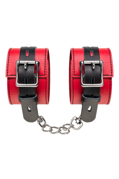 Красно-черные оковы на ноги из кожи Красно-черные оковы на ноги из кожи