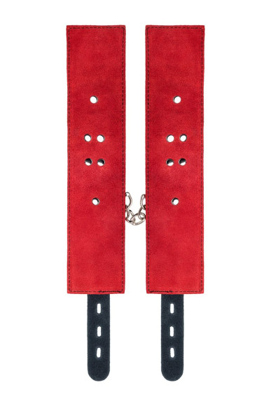 Красно-черные оковы на ноги из кожи Красно-черные оковы на ноги из кожи