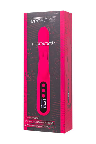 Ярко-розовый вибратор с клиторальной стимуляцией Rablock - 23,5 см. Ярко-розовый вибратор с клиторальной стимуляцией Rablock - 23,5 см.