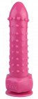 Розовый фаллоимитатор с шипиками - 21,5 см. Розовый фаллоимитатор с шипиками - 21,5 см.
