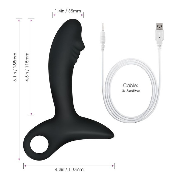 Черный силиконовый анальный вибромассажер Erokay Черный силиконовый анальный вибромассажер Erokay