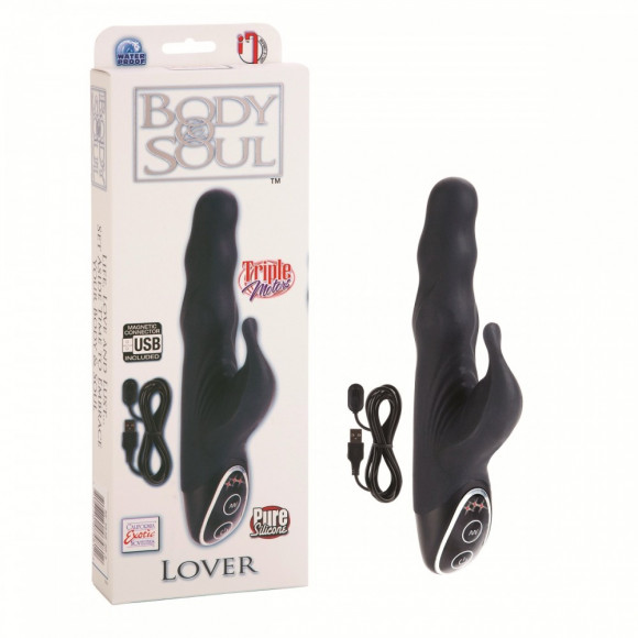 Чёрный заряжаемый вибратор Body & Soul Rechargeable Lover - 19,5 см. Чёрный заряжаемый вибратор Body & Soul Rechargeable Lover - 19,5 см.