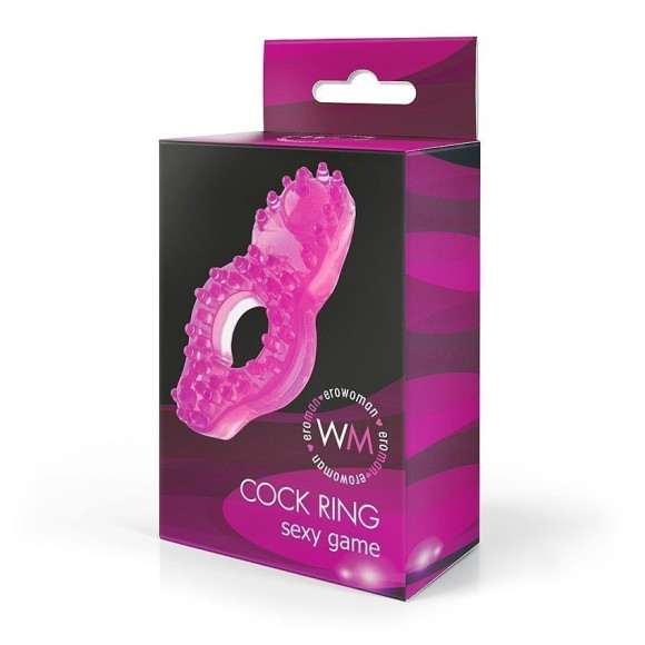 Розовое эрекционное кольцо с бугорками Розовое эрекционное кольцо с бугорками