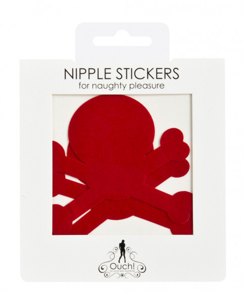 Красные пестис на грудь в форме черепов Красные пестис на грудь в форме черепов