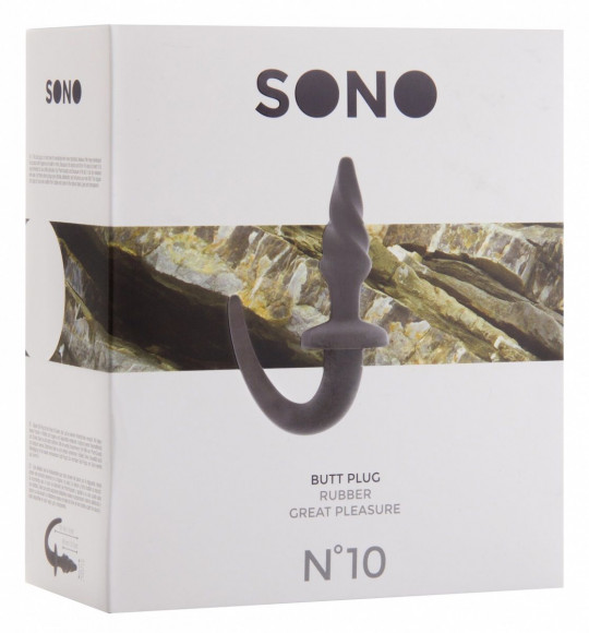 Серая анальная пробка SONO №10 с ручкой Серая анальная пробка SONO №10 с ручкой