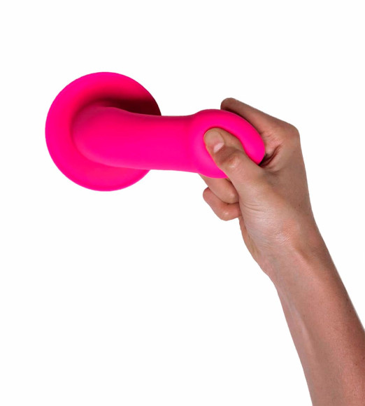 Ярко-розовый фаллоимитатор двойной плотности Hitsens 2 - 16,7 см. Ярко-розовый фаллоимитатор двойной плотности Hitsens 2 - 16,7 см.