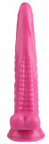 Розовый анальный реалистичный стимулятор на присоске - 25,5 см.