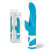Ярко-голубой вибромассажер-ротатор с клиторальным стимулятором - 23 см.