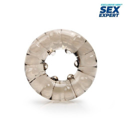 Дымчатое эрекционное кольцо с шишечками на внутренней части Дымчатое эрекционное кольцо с шишечками на внутренней части