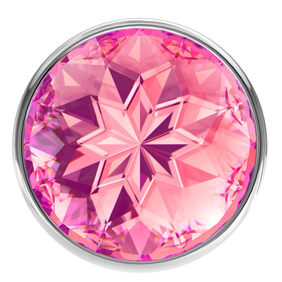 Большая серебристая анальная пробка Diamond Pink Sparkle Large с розовым кристаллом - 8 см. Большая серебристая анальная пробка Diamond Pink Sparkle Large с розовым кристаллом - 8 см.