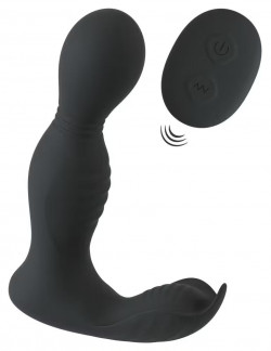 Черная анальная пробка с вибрацией, вращением и пультом ДУ RC Butt Plug with 2 Functions Черная анальная пробка с вибрацией, вращением и пультом ДУ RC Butt Plug with 2 Functions