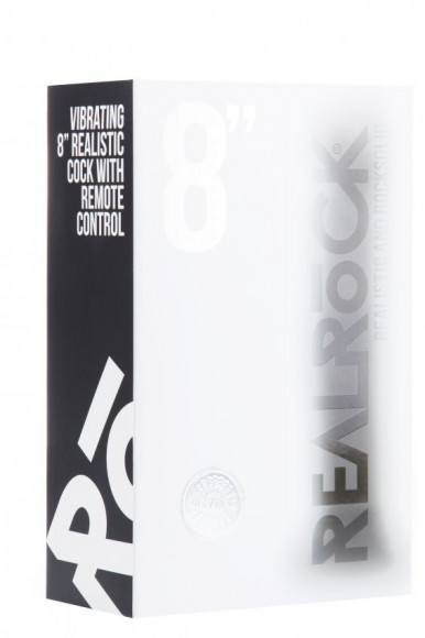 Чёрный вибратор-реалистик Vibrating Realistic Cock 8  - 20 см.