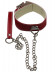Красный ошейник с металлическим поводком и замочком Красный ошейник с металлическим поводком и замочком