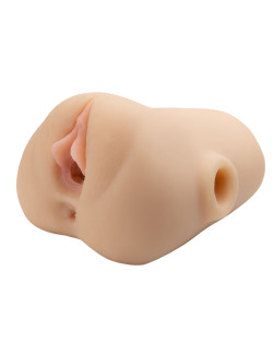 Телесный мастурбатор с вибрацией Double Pounder Vibrating Squeeze Stroker