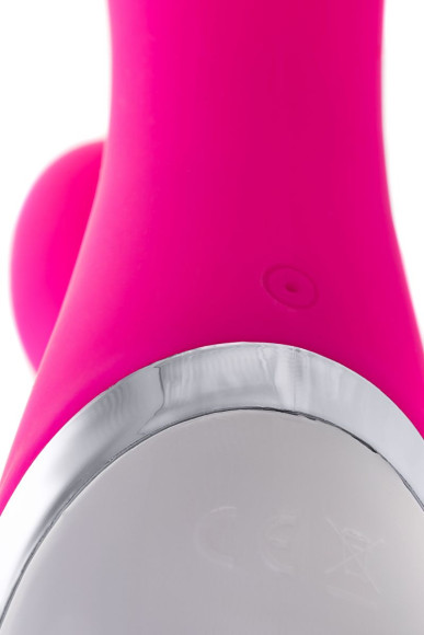 Розовый силиконовый вибратор с клиторальным стимулятором LIA - 19 см. Розовый силиконовый вибратор с клиторальным стимулятором LIA - 19 см.