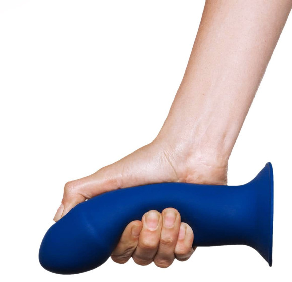 Синий фаллоимитатор двойной плотности Hitsens 1 - 17,7 см. Синий фаллоимитатор двойной плотности Hitsens 1 - 17,7 см.