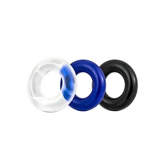 Набор из трех разноцветных эрекционных колец Erowoman-Eroman