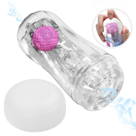 Прозрачный мастурбатор с подвижным шариком Прозрачный мастурбатор с подвижным шариком