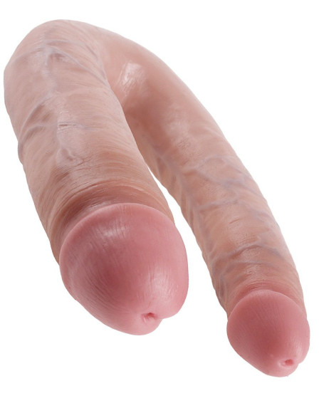 Телесный двусторонний фаллоимитатор U-Shaped Large Double Trouble - 44,4 см. Телесный двусторонний фаллоимитатор U-Shaped Large Double Trouble - 44,4 см.