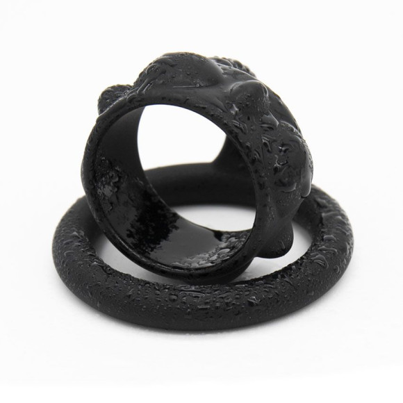 Черная эрекционная насадка на пенис - 6,2 см. Черная эрекционная насадка на пенис - 6,2 см.