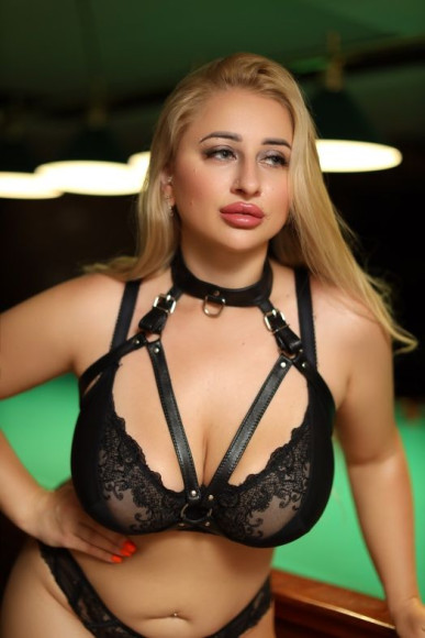 Черная кожаная сбруя с ошейником plus size из нежной кожи