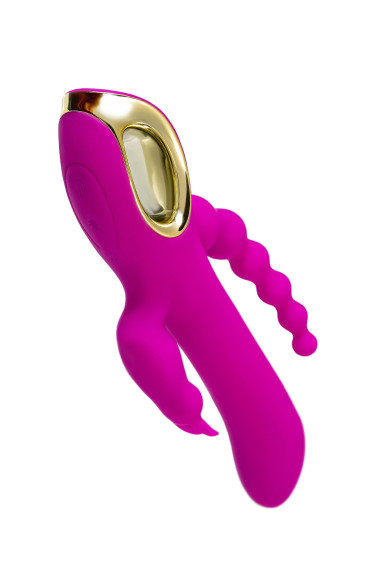 Лиловый тройной вибратор Trinny - 21,5 см. Лиловый тройной вибратор Trinny - 21,5 см.