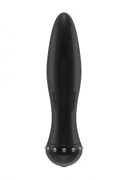 Черный вибратор-торпеда с кристалликами The Gem Black - 16,6 см. Черный вибратор-торпеда с кристалликами The Gem Black - 16,6 см.