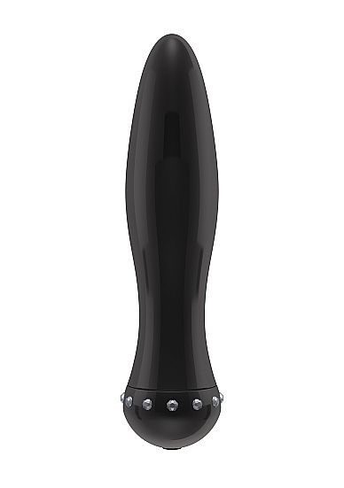 Черный вибратор-торпеда с кристалликами The Gem Black - 16,6 см.