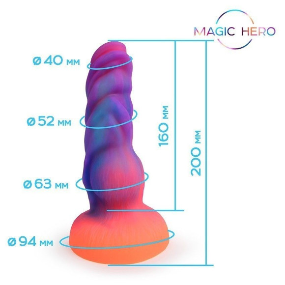 Светящийся в темноте фантаийный стимулятор - 20 см. Светящийся в темноте фантаийный стимулятор - 20 см.