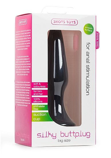 Чёрная анальная пробка Silky Buttplug Big Black - 16 см. Чёрная анальная пробка Silky Buttplug Big Black - 16 см.