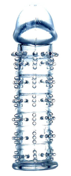 Прозрачная насадка на пенис с рельефом - 12 см. Прозрачная насадка на пенис с рельефом - 12 см.