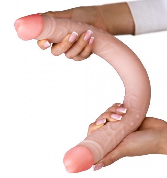 Двусторонний фаллоимитатор из неоскин - 49,5 см.