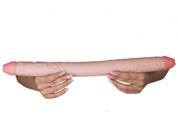 Двусторонний фаллоимитатор из неоскин - 49,5 см.