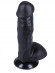 Черный вибратор-реалистик на присоске №5 с проводным пультом - 16 см. Черный вибратор-реалистик на присоске №5 с проводным пультом - 16 см.