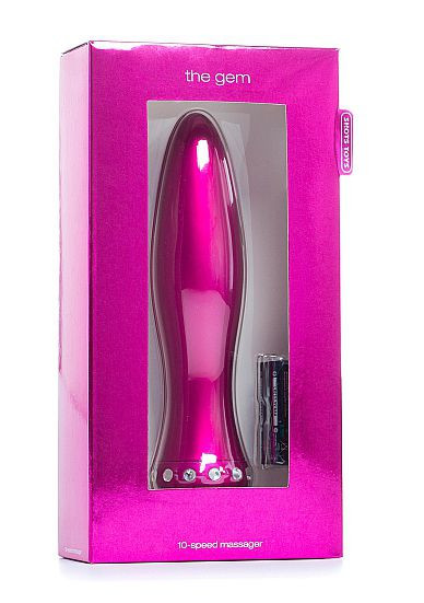 Вибратор-торпеда с кристалликами The Gem Pink - 16,6 см.