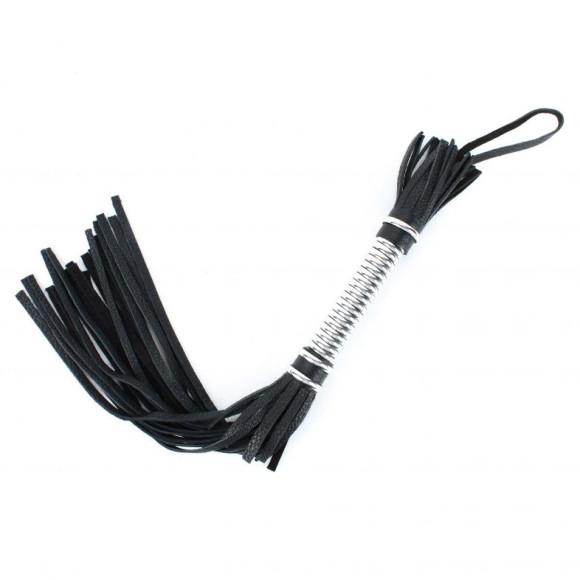 Черная плеть с серебристой ручкой - 45 см. Черная плеть с серебристой ручкой - 45 см.