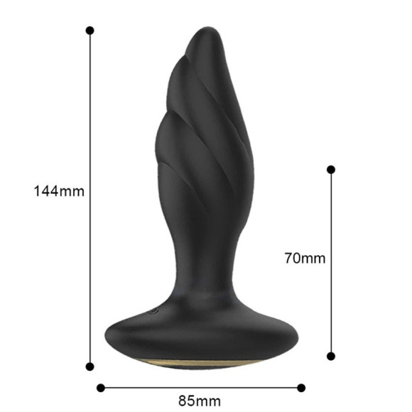 Черный анальный вибромассажер Whirlwind-RCT - 14,4 см. Черный анальный вибромассажер Whirlwind-RCT - 14,4 см.