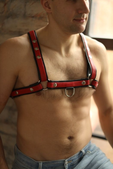 Черно-красная мужская портупея Black-Red Черно-красная мужская портупея Black-Red