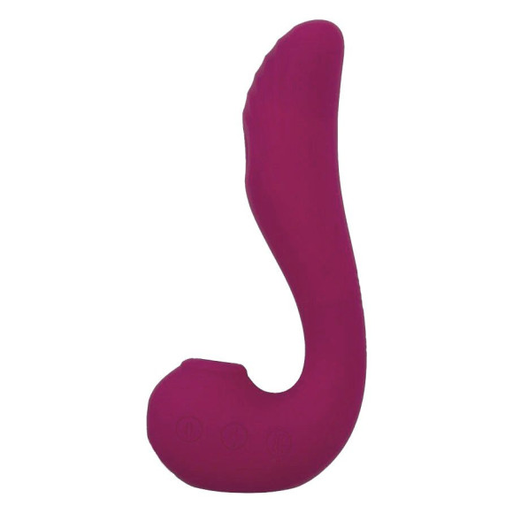 Бордовый вакуум-волновой вибратор 3-в-1 с язычком Calypso Бордовый вакуум-волновой вибратор 3-в-1 с язычком Calypso