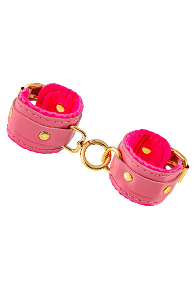 Розовые двуслойные кожаные оковы