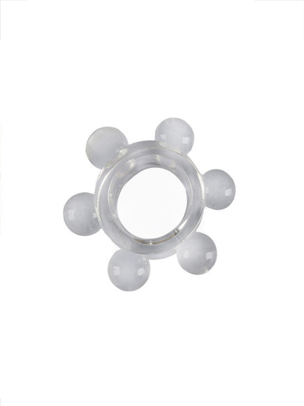 Прозрачное эластичное эрекционное кольцо с 6 шариками Прозрачное эластичное эрекционное кольцо с 6 шариками