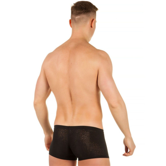 Мужские трусы-хипсы из ткани с текстурой змеиной чешуи Snake Black Boxer Мужские трусы-хипсы из ткани с текстурой змеиной чешуи Snake Black Boxer