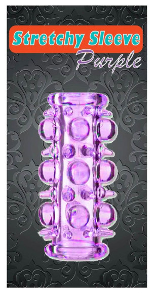 Фиолетовая насадка на пенис с шипами и шишечками Фиолетовая насадка на пенис с шипами и шишечками